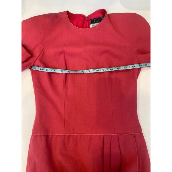 Vintage 1980’s Carolina Herrera for Bergdorf Pink Wool Dress Sz 4 Pink Zip Close - Picture 10 of 16